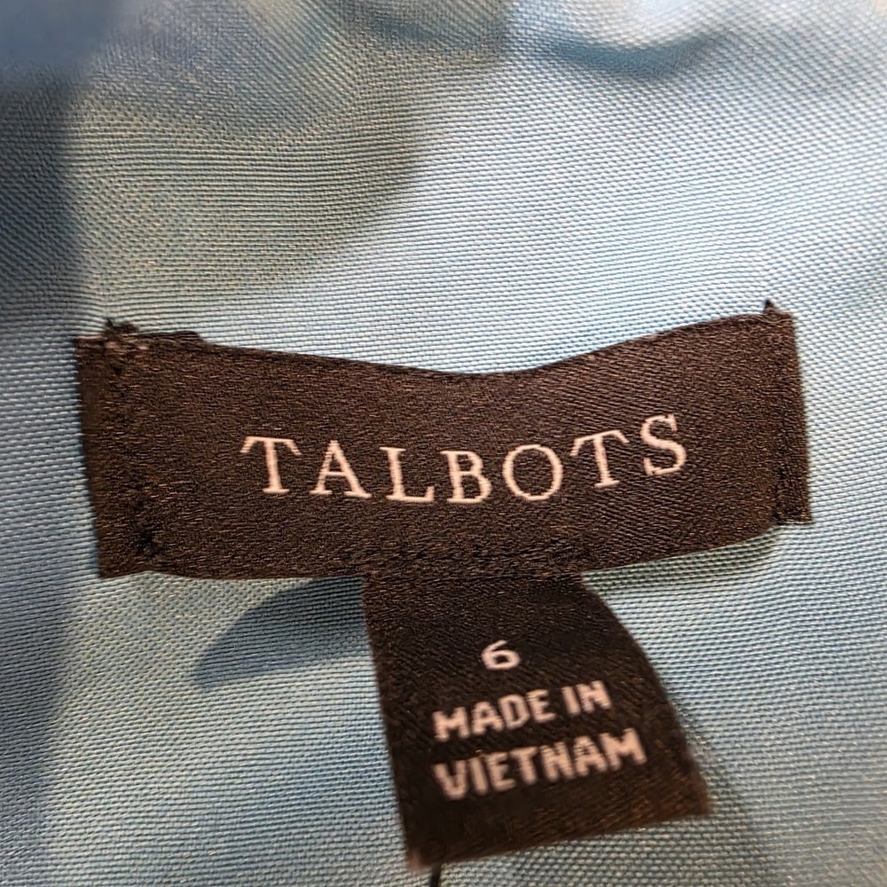 NWT Talbots Tweed Sheath Dress 6 Blue Textured Boucle Lined Career Preppy‎ $129 - Picture 9 of 10